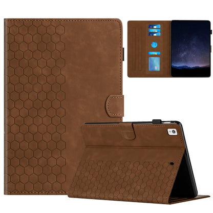 For Samsung Galaxy Tab A7 2020 T500 Honeycomb Embossed Leather Smart Tablet Case(Brown) - Other Galaxy Tab PC by buy2fix | Online Shopping UK | buy2fix