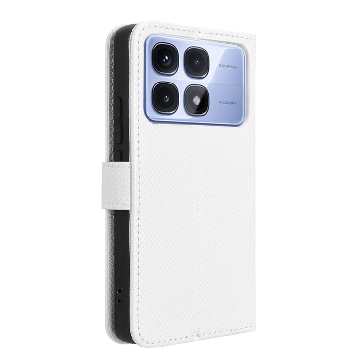 For Redmi K70 Ultra Diamond Texture Leather Phone Case(White) - Xiaomi Cases by buy2fix | Online Shopping UK | buy2fix