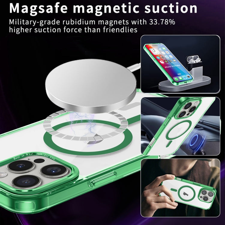 For iPhone 16 Pro Max Ice Color Magnetic Series Magsafe Magnetic PC Hybrid TPU Phone Case(Green) - iPhone 16 Pro Max Cases by buy2fix | Online Shopping UK | buy2fix