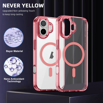 For iPhone 16 Plus Ice Color Magnetic Series Magsafe Magnetic PC Hybrid TPU Phone Case(Pink) - iPhone 16 Plus Cases by buy2fix | Online Shopping UK | buy2fix