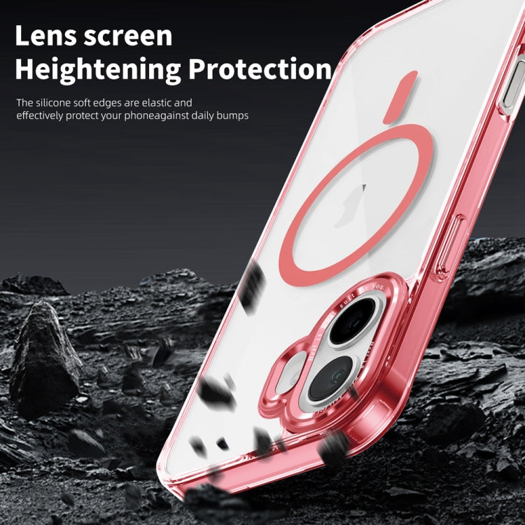 For iPhone 16 Plus Ice Color Magnetic Series Magsafe Magnetic PC Hybrid TPU Phone Case(Pink) - iPhone 16 Plus Cases by buy2fix | Online Shopping UK | buy2fix