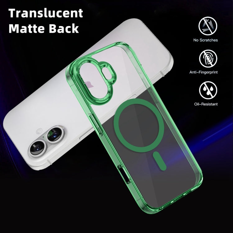 For iPhone 16 Plus Ice Color Magnetic Series Magsafe Magnetic PC Hybrid TPU Phone Case(Green) - iPhone 16 Plus Cases by buy2fix | Online Shopping UK | buy2fix