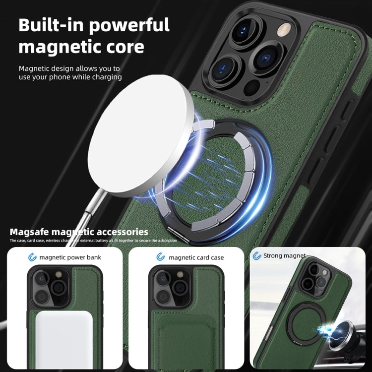 For iPhone 16 Plus Yashi 360 Degree Rotating MagSafe Holder Phone Case(Dark Green) - iPhone 16 Plus Cases by buy2fix | Online Shopping UK | buy2fix