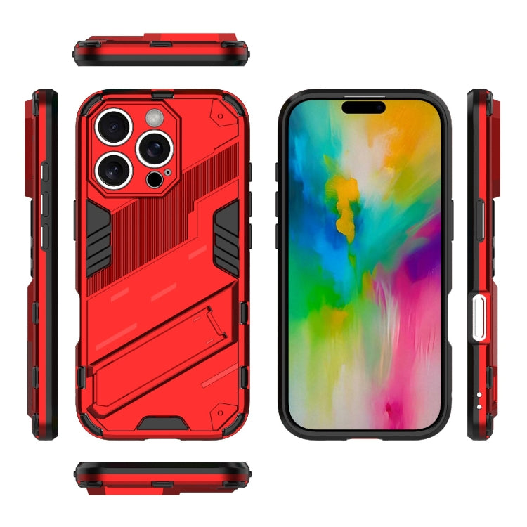 For iPhone 16 Pro Max Punk Armor 2 in 1 PC + TPU Phone Case with Holder(Red) - iPhone 16 Pro Max Cases by buy2fix | Online Shopping UK | buy2fix