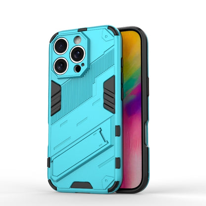 For iPhone 16 Pro Max Punk Armor 2 in 1 PC + TPU Phone Case with Holder(Blue) - iPhone 16 Pro Max Cases by buy2fix | Online Shopping UK | buy2fix