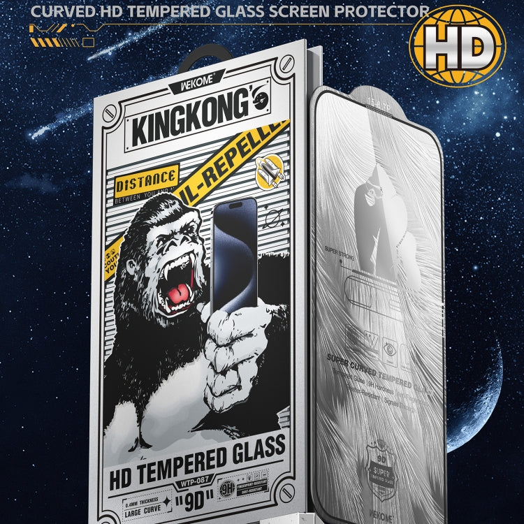 For iPhone 16 Pro Max WK WTP-087 Space King Kong 9D Curved HD Tempered Glass Screen Protector - iPhone 16 Pro Max Tempered Glass by WK | Online Shopping UK | buy2fix