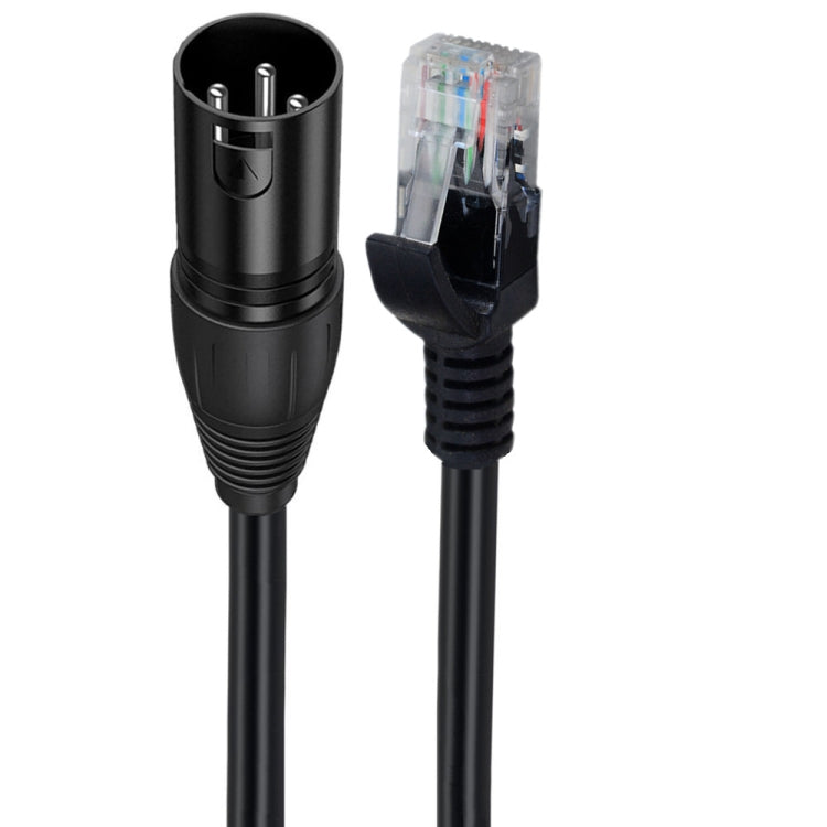 XLR 3 Pin Male to RJ45 Male Network Extension Cable for DMX-CON Controller Series, Length: 30cm(Black) - Lan Cable and Tools by buy2fix | Online Shopping UK | buy2fix