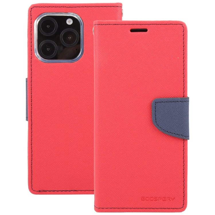 For iPhone 16 Pro Max GOOSPERY FANCY DIARY Cross Texture Leather Phone Case(Red) - iPhone 16 Pro Max Cases by GOOSPERY | Online Shopping UK | buy2fix