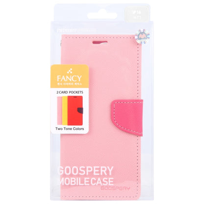 For iPhone 16 Plus GOOSPERY FANCY DIARY Cross Texture Leather Phone Case(Pink) - iPhone 16 Plus Cases by GOOSPERY | Online Shopping UK | buy2fix