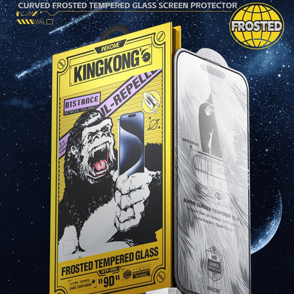 For iPhone 16 / 15 WK WTP-090 Space King Kong 9D Curved Frosted Tempered Glass Film - iPhone 16 Tempered Glass by WK | Online Shopping UK | buy2fix