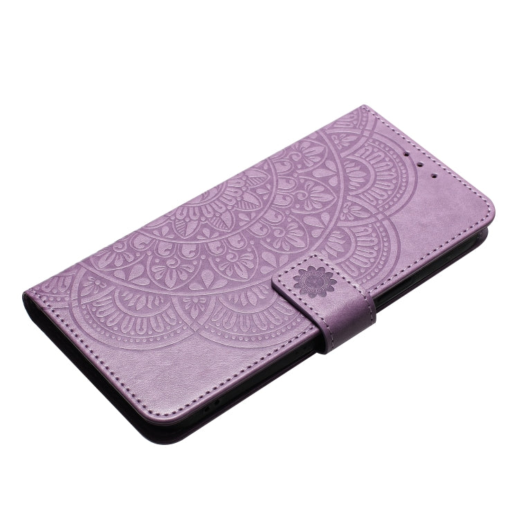 For iPhone 16 Pro Flower Embossed Leather Phone Case(Purple) - iPhone 16 Pro Cases by buy2fix | Online Shopping UK | buy2fix