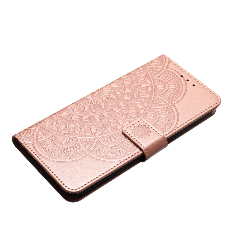 For iPhone 16 Pro Flower Embossed Leather Phone Case(Rose Gold) - iPhone 16 Pro Cases by buy2fix | Online Shopping UK | buy2fix