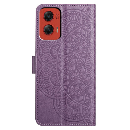 For Motorola Moto G Stylus 5G 2024 Flower Embossed Leather Phone Case(Purple) - Motorola Cases by buy2fix | Online Shopping UK | buy2fix