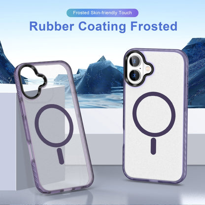 For iPhone 16 Frosted Skin Feel MagSafe Transparent Phone Case(Purple) - iPhone 16 Cases by buy2fix | Online Shopping UK | buy2fix