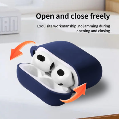 For AirPods 4 Silicone Earphone Protective Case with Hook(Azure) - For AirPods 4 by buy2fix | Online Shopping UK | buy2fix