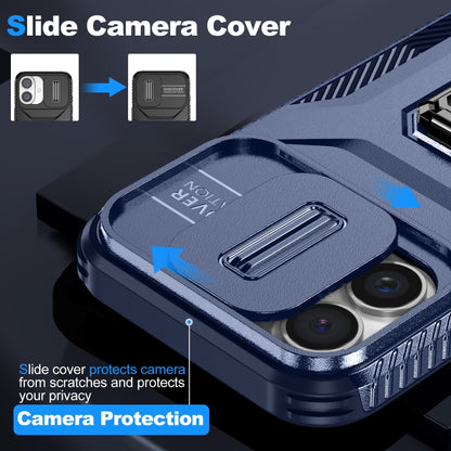 For iPhone 16 Sliding Camshield Holder Phone Case(Blue) - iPhone 16 Cases by buy2fix | Online Shopping UK | buy2fix