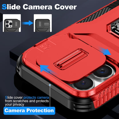 For iPhone 16 Pro Max Sliding Camshield Holder Phone Case(Red) - iPhone 16 Pro Max Cases by buy2fix | Online Shopping UK | buy2fix