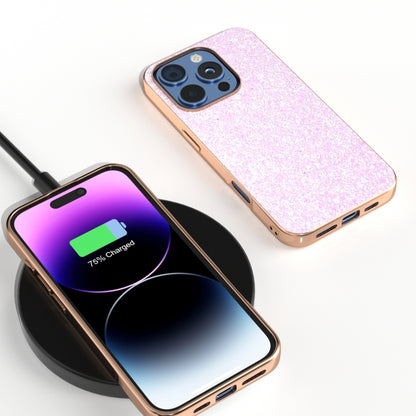 For iPhone 16 Pro Electroplating Frame Colorful Glitter Phone Case(Glitter Pink) - iPhone 16 Pro Cases by buy2fix | Online Shopping UK | buy2fix