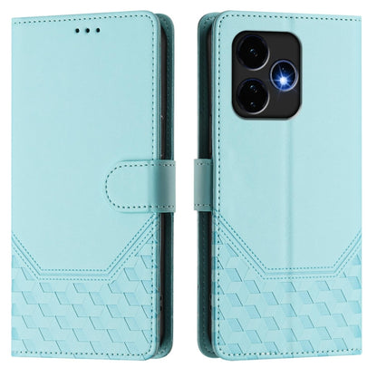 For Boost Mobile Celero 5G+ 2024 Honeycomb Embossing RFID Leather Phone Case(Mint Green) - More Brand by buy2fix | Online Shopping UK | buy2fix