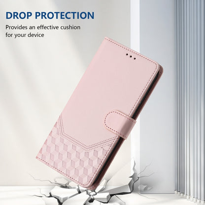 For OnePlus 11 Honeycomb Embossing RFID Leather Phone Case(Pink) - OnePlus Cases by buy2fix | Online Shopping UK | buy2fix