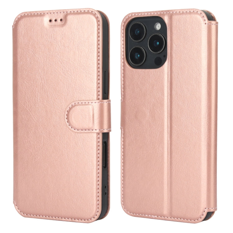 For iPhone 16 Pro Max Shockproof PU + TPU Leather Phone Case(Rose Gold) - iPhone 16 Pro Max Cases by buy2fix | Online Shopping UK | buy2fix