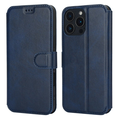 For iPhone 16 Pro Max Shockproof PU + TPU Leather Phone Case(Blue) - iPhone 16 Pro Max Cases by buy2fix | Online Shopping UK | buy2fix