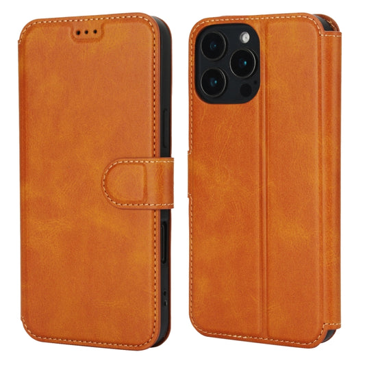 For iPhone 16 Pro Shockproof PU + TPU Leather Phone Case(Light Brown) - iPhone 16 Pro Cases by buy2fix | Online Shopping UK | buy2fix