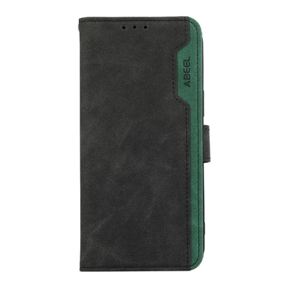 For Samsung Galaxy S25 Ultra 5G ABEEL Color Block Magnetic RFID Leather Phone Case(Black-Green) - Galaxy S25 Ultra 5G Cases by buy2fix | Online Shopping UK | buy2fix