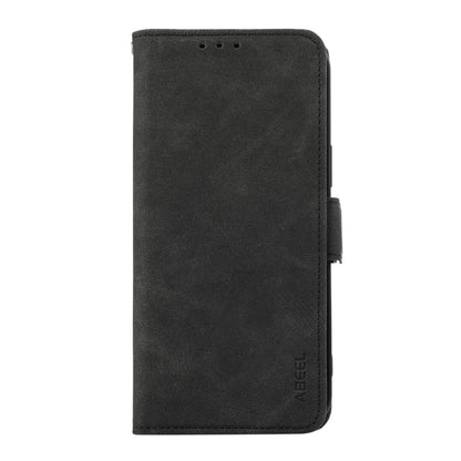 For Samsung Galaxy S25 Ultra 5G ABEEL Frosted Magnetic RFID Leather Phone Case(Black) - Galaxy S25 Ultra 5G Cases by buy2fix | Online Shopping UK | buy2fix