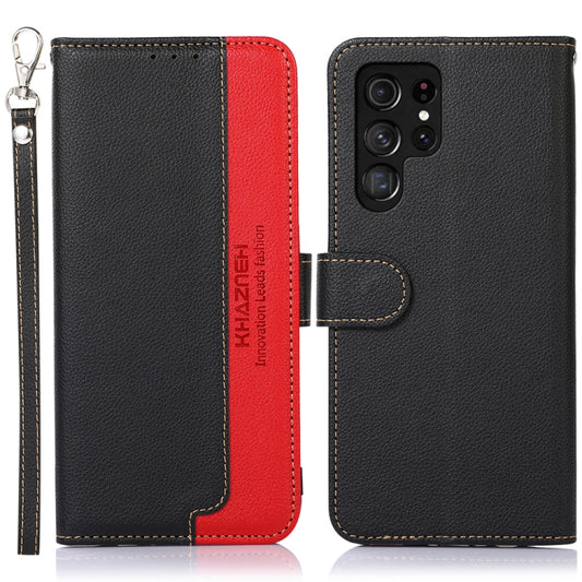 For Samsung Galaxy S25 Ultra KHAZNEH Litchi Texture Leather RFID Phone Case(Black) - Galaxy S25 Ultra 5G Cases by buy2fix | Online Shopping UK | buy2fix