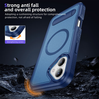 For iPhone 16 Plus Guard MagSafe Holder Matte PC Hybrid TPU Phone Case(Royal Blue) - iPhone 16 Plus Cases by buy2fix | Online Shopping UK | buy2fix