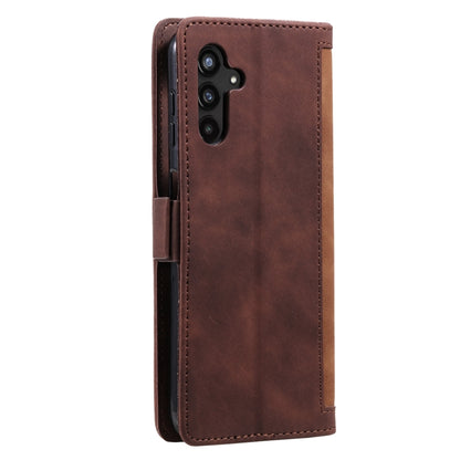 For Samsung Galaxy S25 5G Retro Splicing Horizontal Flip Leather Phone Case(Brown) - Galaxy S25 5G Cases by buy2fix | Online Shopping UK | buy2fix