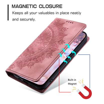 For Samsung Galaxy S25 5G Totem Embossed Magnetic Leather Phone Case(Rose Gold) - Galaxy S25 5G Cases by buy2fix | Online Shopping UK | buy2fix