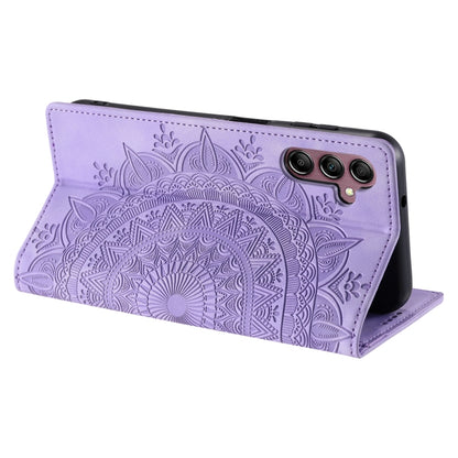 For Samsung Galaxy S25 5G Totem Embossed Magnetic Leather Phone Case(Purple) - Galaxy S25 5G Cases by buy2fix | Online Shopping UK | buy2fix