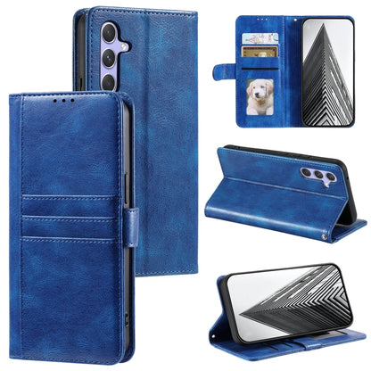 For Samsung Galaxy S25 5G Simple 6-Card Wallet Leather Phone Case(Blue) - Galaxy S25 5G Cases by buy2fix | Online Shopping UK | buy2fix