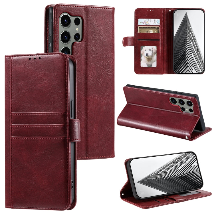 For Samsung Galaxy S25 Ultra 5G Simple 6-Card Wallet Leather Phone Case(Wine Red) - Galaxy S25 Ultra 5G Cases by buy2fix | Online Shopping UK | buy2fix