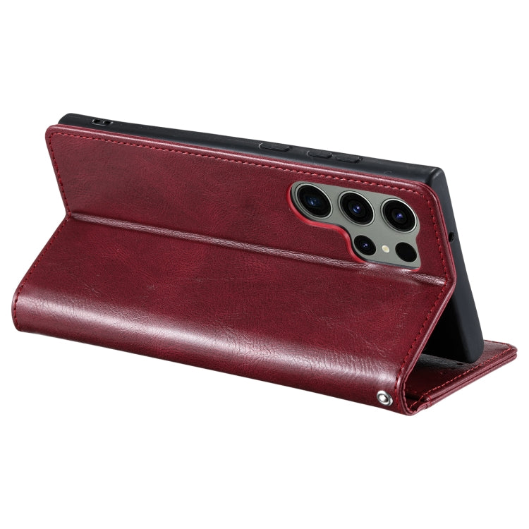 For Samsung Galaxy S25 Ultra 5G Simple 6-Card Wallet Leather Phone Case(Wine Red) - Galaxy S25 Ultra 5G Cases by buy2fix | Online Shopping UK | buy2fix