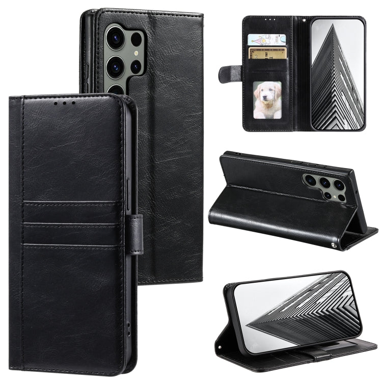 For Samsung Galaxy S25 Ultra 5G Simple 6-Card Wallet Leather Phone Case(Black) - Galaxy S25 Ultra 5G Cases by buy2fix | Online Shopping UK | buy2fix