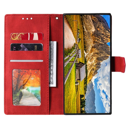 For Samsung Galaxy S25 Ultra 5G Nail Skin Feel Stitching Calf Texture Leather Phone Case(Red) - Galaxy S25 Ultra 5G Cases by buy2fix | Online Shopping UK | buy2fix