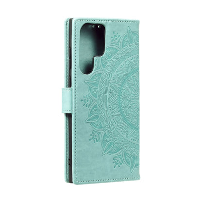 For Samsung Galaxy S25 Ultra 5G Totem Flower Embossed Leather Phone Case(Green) - Galaxy S25 Ultra 5G Cases by buy2fix | Online Shopping UK | buy2fix