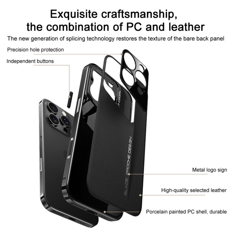 For iPhone 16 J-20 Leather Skyline Design Full Coverage Phone Case(Black) - iPhone 16 Cases by buy2fix | Online Shopping UK | buy2fix