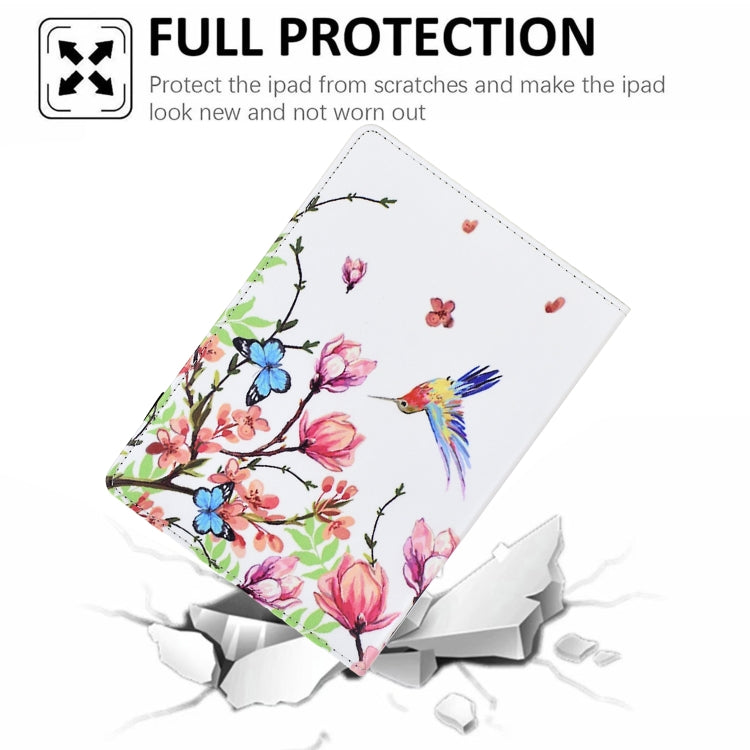 For iPad Air 11 2024 Painted Pattern Leather Tablet Case(Flowers Bird) - iPad Air 11 2024 Cases by buy2fix | Online Shopping UK | buy2fix