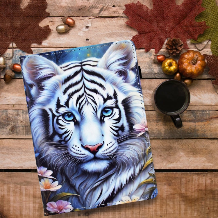 For iPad Pro 11 2024 Painted Pattern Leather Tablet Case(White Tiger) - iPad Pro 11 2024 Cases by buy2fix | Online Shopping UK | buy2fix