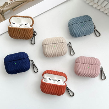 For AirPods 3 Corduroy Cloth Pattern Earphone Protective Case(Khaki) - For AirPods 3 by buy2fix | Online Shopping UK | buy2fix