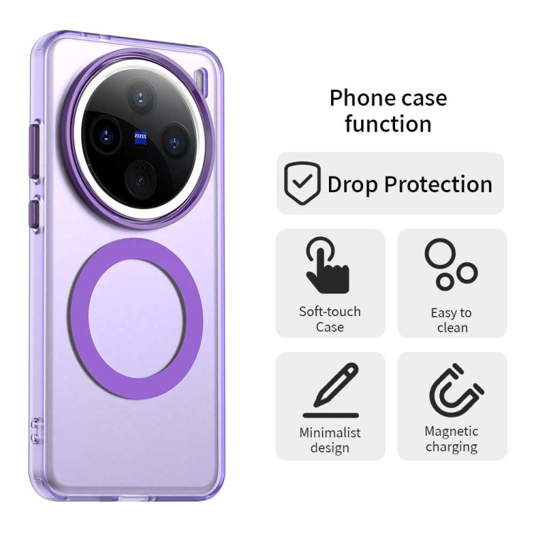 For vivo X200 Pro mini Candy Magsafe PC Hybrid TPU Phone Case(Purple) - X200 Pro mini Cases by buy2fix | Online Shopping UK | buy2fix