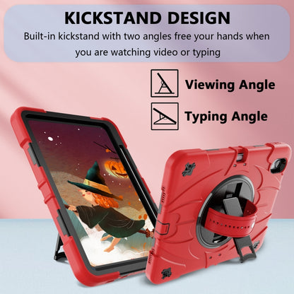 For iPad Air 11 2024 / 10.9 2022 Bat Hand Grip Turntable Stand Tablet Case(Red Black) - iPad Air 11 2024 Cases by buy2fix | Online Shopping UK | buy2fix