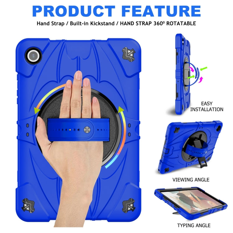 For Samsung Galaxy Tab A9+ Bat Hand Grip Turntable Stand Tablet Case(Blue Black) - Galaxy Tab A9+ by buy2fix | Online Shopping UK | buy2fix