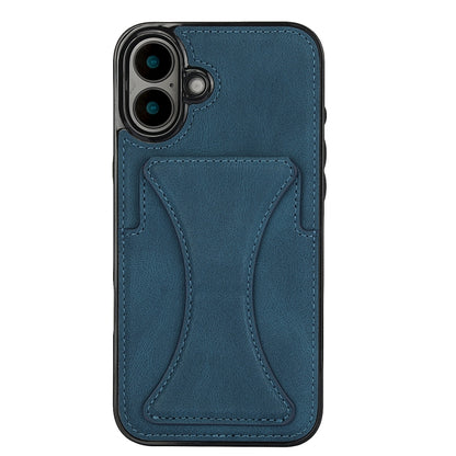 For iPhone 16 Plus Ultra-thin Shockproof Phone Protective Case with Holder(Blue) - iPhone 16 Plus Cases by buy2fix | Online Shopping UK | buy2fix