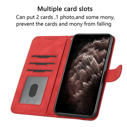 For Samsung Galaxy S25 Ultra 5G Cubic Skin Feel Flip Leather Phone Case(Red) - Galaxy S25 Ultra 5G Cases by buy2fix | Online Shopping UK | buy2fix