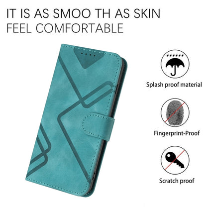 For Samsung Galaxy S25 5G Line Pattern Skin Feel Leather Phone Case(Light Blue) - Galaxy S25 5G Cases by buy2fix | Online Shopping UK | buy2fix